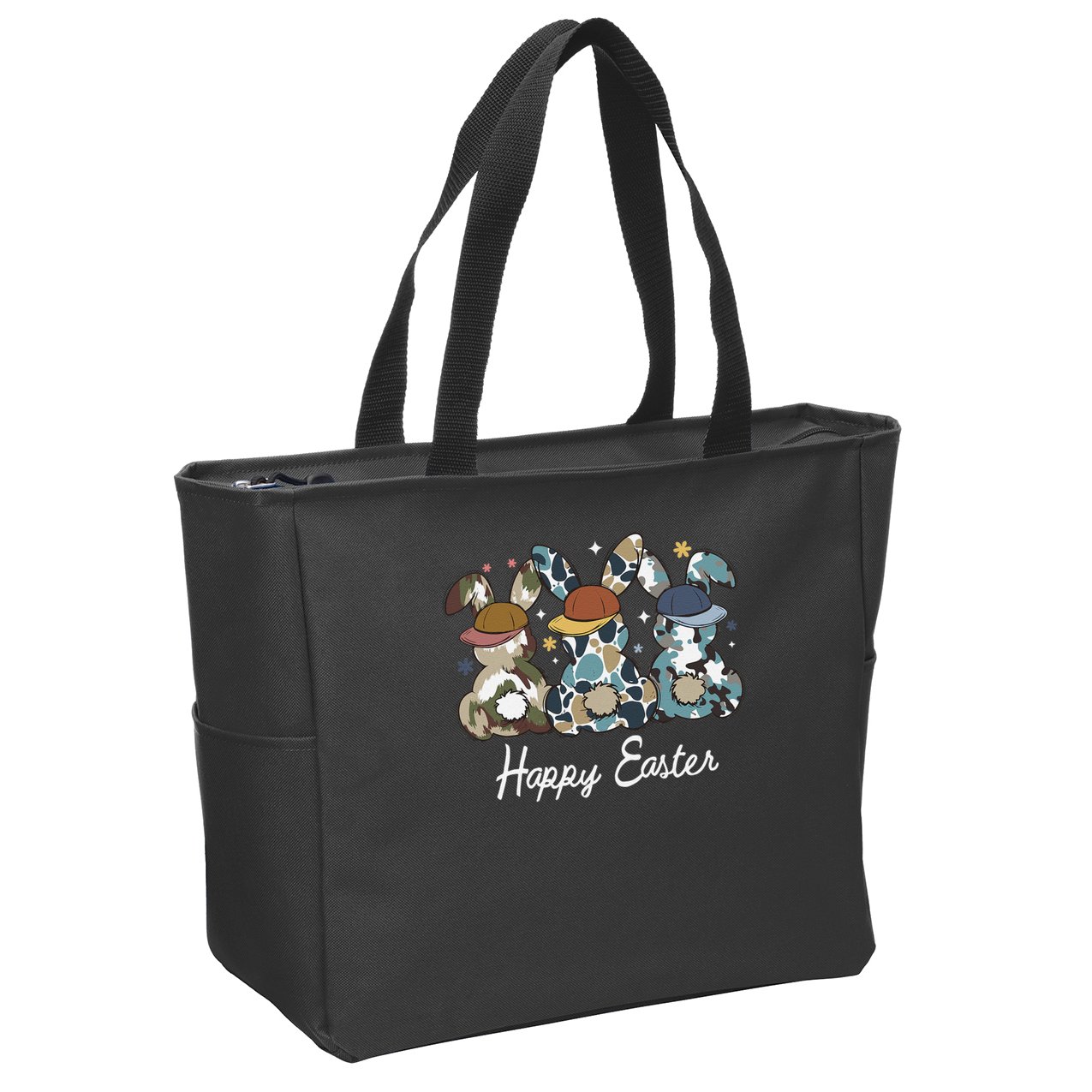 Egg Hunter Bunny Camo Hunter Bunny Happy Easter Zip Tote Bag