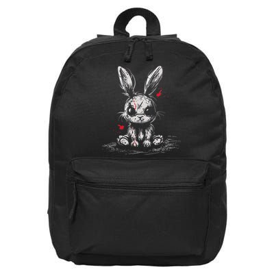 Evil Horror Bunny Rabbit Creepy Cute Alt Goth Grunge Demon 16 in Basic Backpack