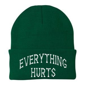 Everything Hurts Bone Letters Knit Cap Winter Beanie