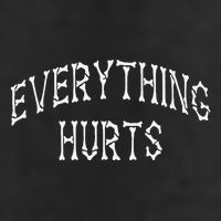 Everything Hurts Bone Letters 7 Panel Mesh Trucker Snapback Hat