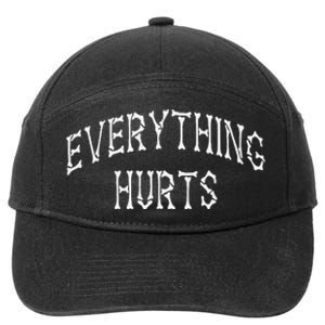 Everything Hurts Bone Letters 7-Panel Snapback Hat