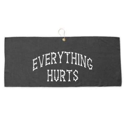 Everything Hurts Bone Letters Large Microfiber Waffle Golf Towel