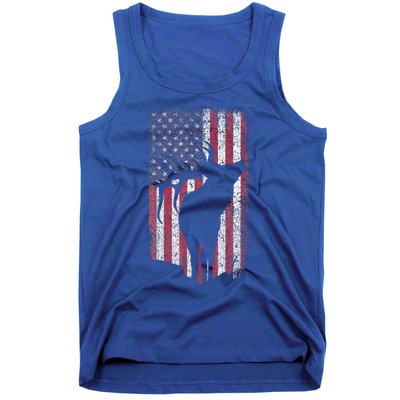 Elk Hunting Bugling Bull Us Flag Tank Top