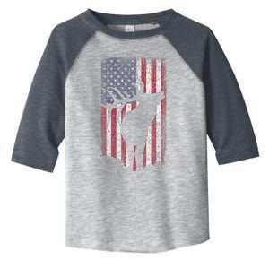 Elk Hunting Bugling Bull Us Flag Toddler Fine Jersey T-Shirt