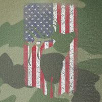 Elk Hunting Bugling Bull Us Flag American Retro Legacy Tie Dye Trucker Hat