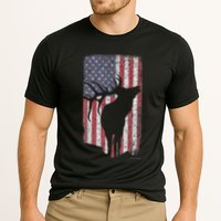 Elk Hunting Bugling Bull Us Flag American Retro Performance Shirt