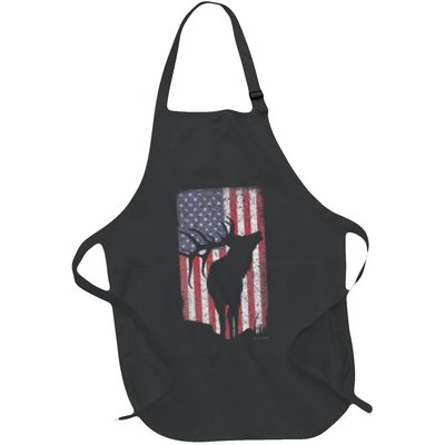 Elk Hunting Bugling Bull Us Flag American Retro Apron