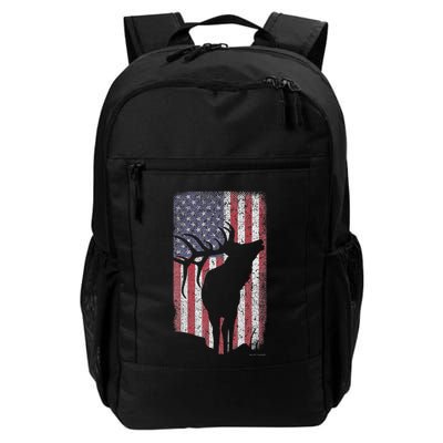 Elk Hunting Bugling Bull Us Flag American Retro Backpack