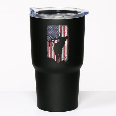 Elk Hunting Bugling Bull Us Flag American Retro Tumbler