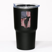 Elk Hunting Bugling Bull Us Flag American Retro Tumbler