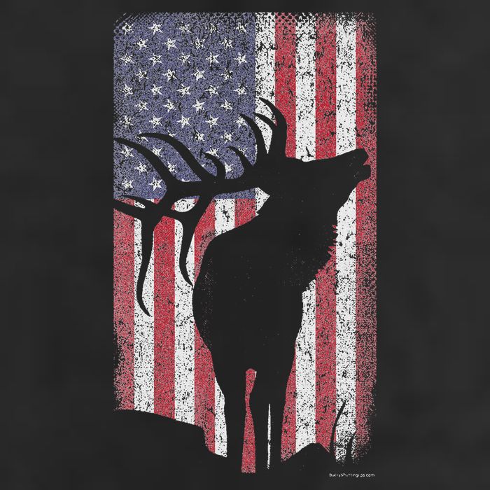 Elk Hunting Bugling Bull Us Flag American Retro Tumbler