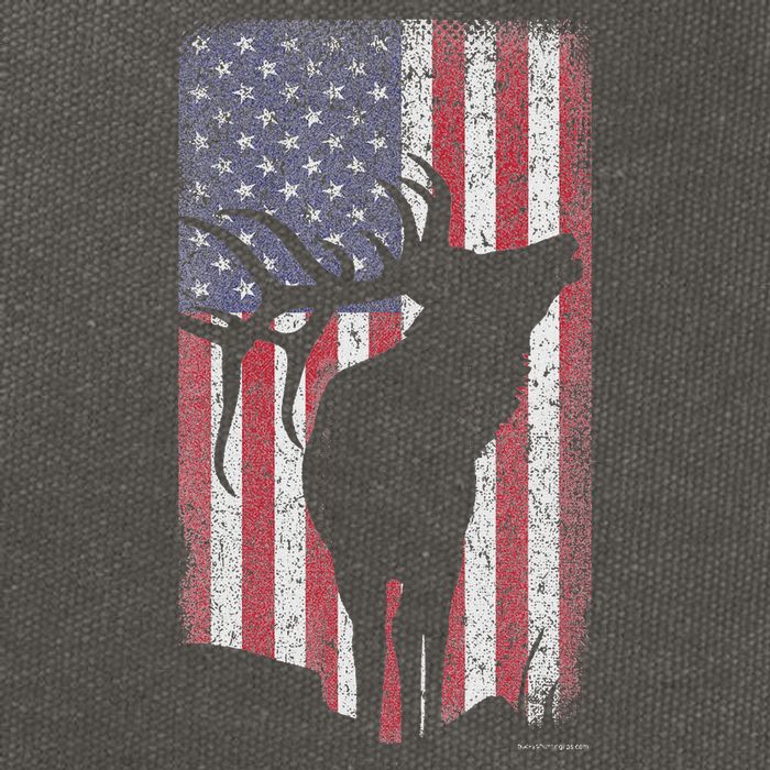 Elk Hunting Bugling Bull Us Flag American Retro Cotton Canvas Backpack