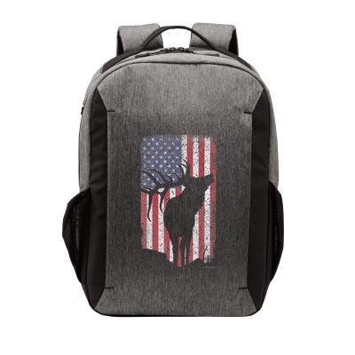 Elk Hunting Bugling Bull Us Flag American Retro Vector Backpack