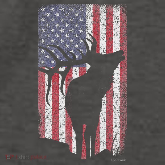 Elk Hunting Bugling Bull Us Flag American Retro Vector Backpack