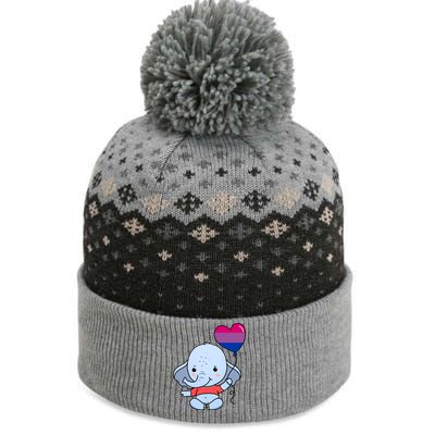 Elephant Heart Balloon Bisexual Pride Gift The Baniff Cuffed Pom Beanie