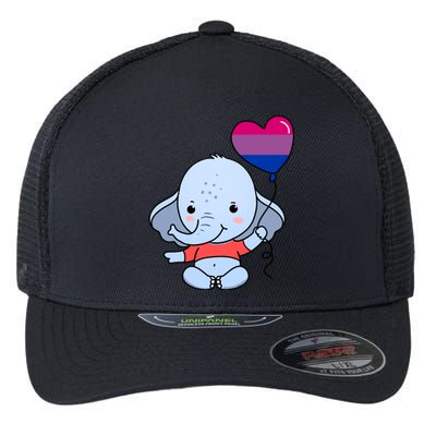 Elephant Heart Balloon Bisexual Pride Gift Flexfit Unipanel Trucker Cap