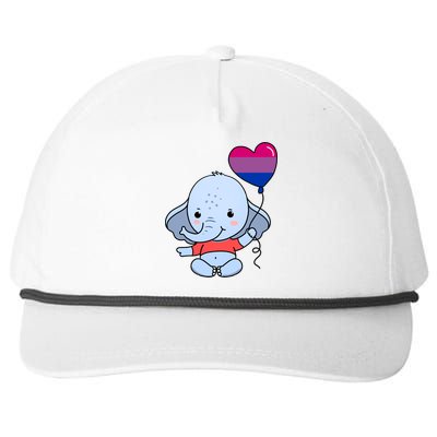 Elephant Heart Balloon Bisexual Pride Gift Snapback Five-Panel Rope Hat