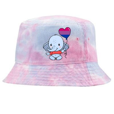 Elephant Heart Balloon Bisexual Pride Gift Tie-Dyed Bucket Hat