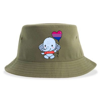 Elephant Heart Balloon Bisexual Pride Gift Sustainable Bucket Hat