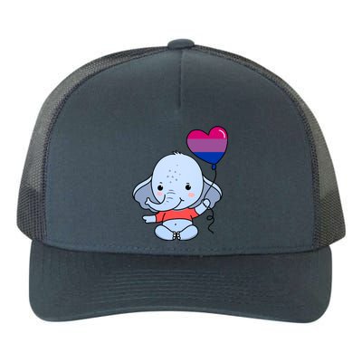 Elephant Heart Balloon Bisexual Pride Gift Yupoong Adult 5-Panel Trucker Hat