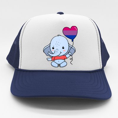 Elephant Heart Balloon Bisexual Pride Gift Trucker Hat