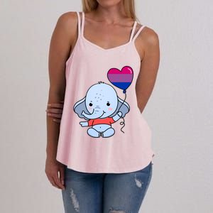 Elephant Heart Balloon Bisexual Pride Gift Women's Strappy Tank