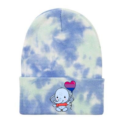 Elephant Heart Balloon Bisexual Pride Gift Tie Dye 12in Knit Beanie