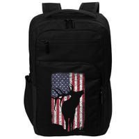 Elk Hunting Bugling Bull Us Flag American Retro Impact Tech Backpack