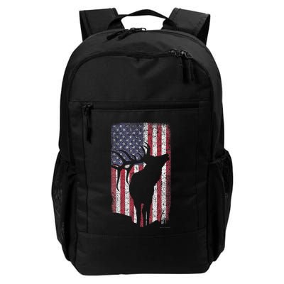 Elk Hunting Bugling Bull Us Flag American Retro Backpack