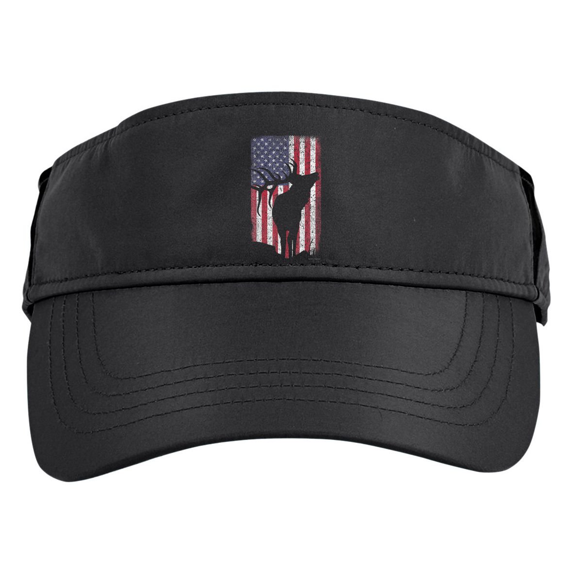 Elk Hunting Bugling Bull Us Flag American Retro Adult Drive Performance Visor