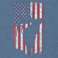 Elk Hunting Bugling Bull Us Flag American Retro Garment-Dyed Sweatshirt