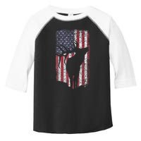 Elk Hunting Bugling Bull Us Flag Toddler Fine Jersey T-Shirt