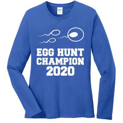 Egg Hunt Champion Pregnancy Announcet Easter Dad Funny Gift Ladies Long Sleeve Shirt