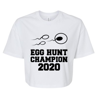 Egg Hunt Champion Pregnancy Announcet Easter Dad Funny Gift Bella+Canvas Jersey Crop Tee