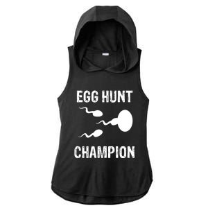 Egg Hunt Champion Funny Dad Easter Pregnancy Announcet Gift Ladies PosiCharge Tri-Blend Wicking Draft Hoodie Tank