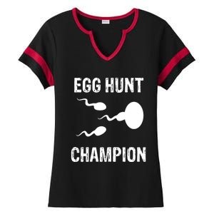 Egg Hunt Champion Funny Dad Easter Pregnancy Announcet Gift Ladies Halftime Notch Neck Tee