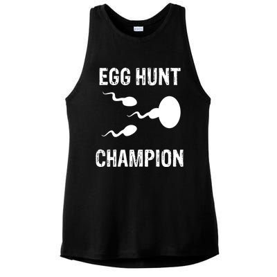 Egg Hunt Champion Funny Dad Easter Pregnancy Announcet Gift Ladies PosiCharge Tri-Blend Wicking Tank