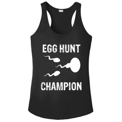 Egg Hunt Champion Funny Dad Easter Pregnancy Announcet Gift Ladies PosiCharge Competitor Racerback Tank