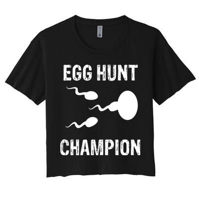 Egg Hunt Champion Funny Dad Easter Pregnancy Announcet Gift Crop Top