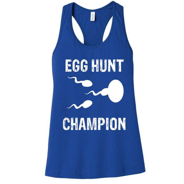 Egg Hunt Champion Funny Dad Easter Pregnancy Announcet Gift Women's Racerback Tank