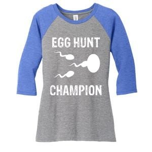 Egg Hunt Champion Funny Dad Easter Pregnancy Announcet Gift Women's Tri-Blend 3/4-Sleeve Raglan Shirt