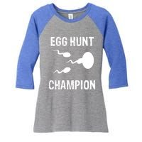 Egg Hunt Champion Funny Dad Easter Pregnancy Announcet Gift Women's Tri-Blend 3/4-Sleeve Raglan Shirt