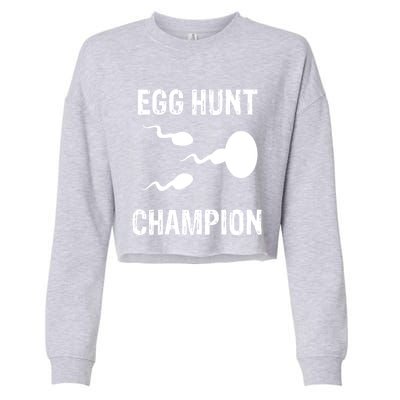 Egg Hunt Champion Funny Dad Easter Pregnancy Announcet Gift Cropped Pullover Crew