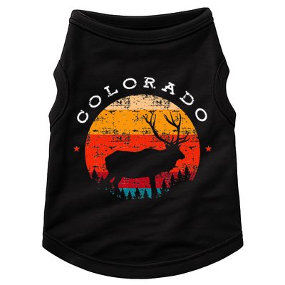 Elk Hunting Colorado Souvenir Hunting Deer Vintage Sunset Doggie Tank