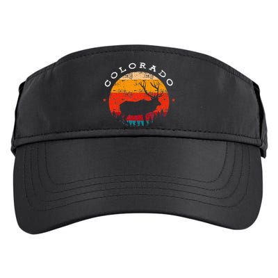Elk Hunting Colorado Souvenir Hunting Deer Vintage Sunset Adult Drive Performance Visor