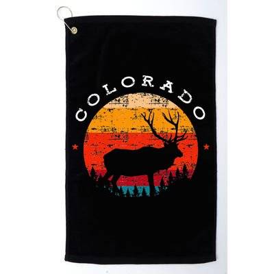 Elk Hunting Colorado Souvenir Hunting Deer Vintage Sunset Golf Towel