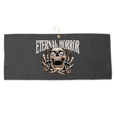 Eternal Horror Creepy Skeleton Screaming Horror Dark Art Large Microfiber Waffle Golf Towel