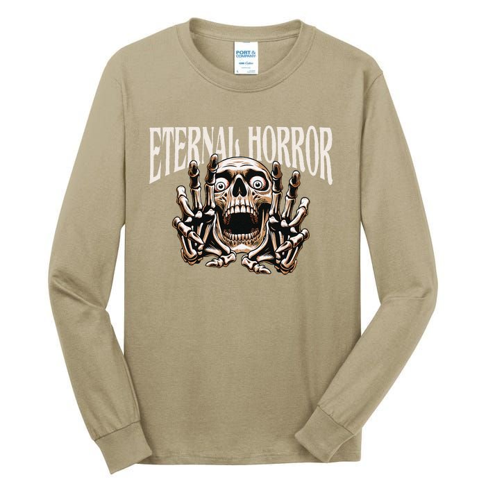 Eternal Horror Creepy Skeleton Screaming Horror Dark Art Tall Long Sleeve T-Shirt