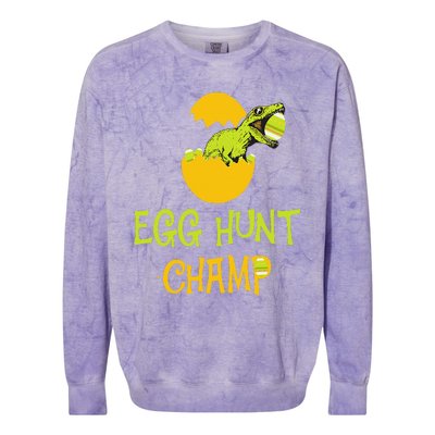 Egg Hunt Champ Funny Easter Dinosaur Gift Colorblast Crewneck Sweatshirt