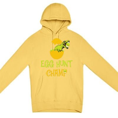 Egg Hunt Champ Funny Easter Dinosaur Gift Premium Pullover Hoodie